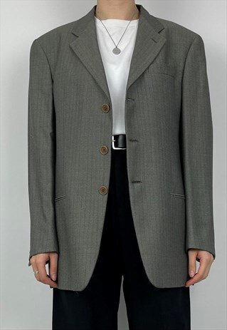 ARMANI VINTAGE BLAZER JACKET 90S GREY SUIT MENS