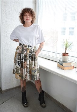 Vintage Multicolour Patterned Skirt