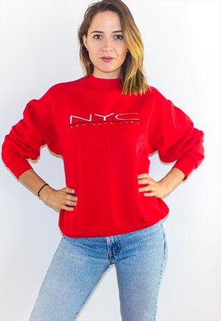 VINTAGE 90'S RED NYC SWEATSHIRT