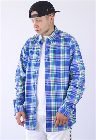 MENS RALPH LAUREN LONG SLEEVE PLAID CASUAL SHIRT