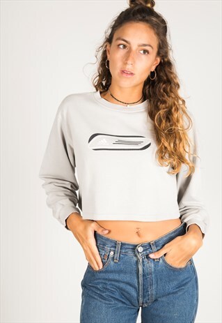 VINTAGE 90S USA CROP SWEATSHIRT/ R002