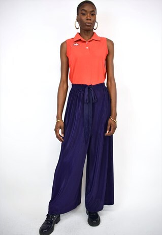 VINTAGE 90S NAVY PURPLE ACCORDION PANTS