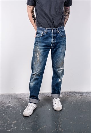 VINTAGE BLUE LEVI'S 501 PAINT JEANS
