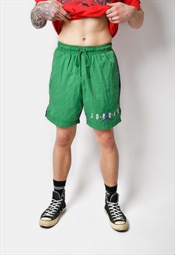 Vintage Y2K Jordan sport shorts men multi colour block green