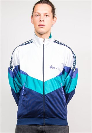 ASICS 90'S VINTAGE TAPED SLEEVE TRACKSUIT JACKET TOP