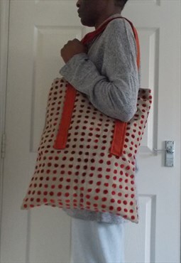 Maroon Spot Tote/ Shopper bag