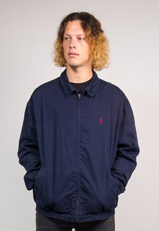 RALPH LAUREN VINTAGE 90'S NAVY BLUE BOMBER JACKET