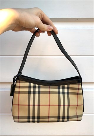 WOMENS BURBERRY HANDBAG BEIGE NOVA CHECK BAG PURSE