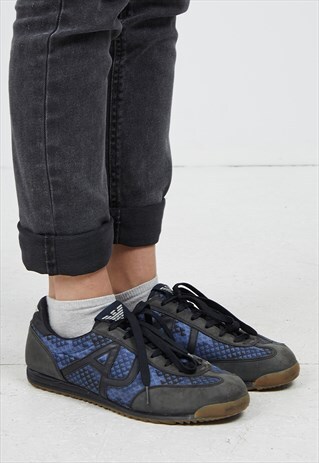 VINTAGE BLACK BLUE ARMANI TRAINERS