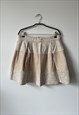 LINE IVORY PLEATED MINI COUNTRY WESTERN SKIRT LARGE