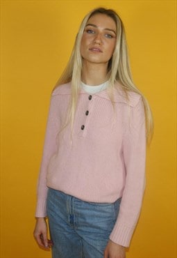 Vintage Y2K Ralph Lauren Pink Knitwear Jumper Sweater Medium