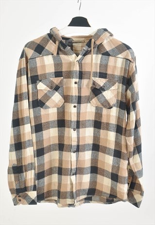 VINTAGE 00S HOODED CHECKERED SHIRT