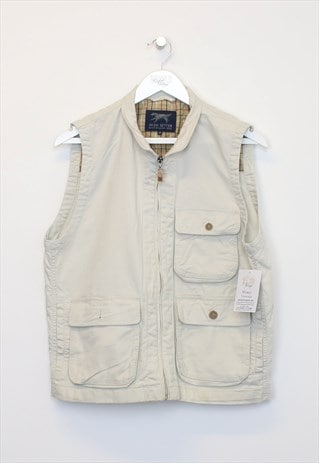 Vintage Irish Setter vest in White. Best fits M