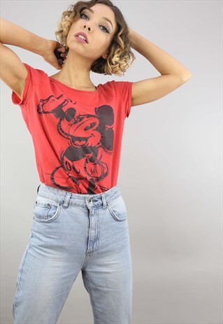 VINTAGE RETRO DISNEY MICKEY T-SHIRT TOP CARTOON