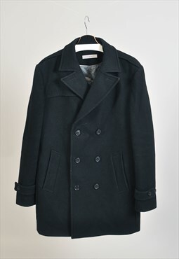 vintage 00s double breasted coat in black