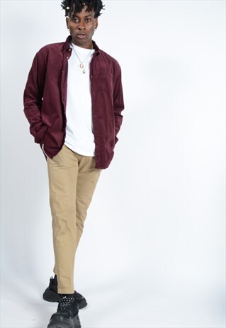 VINTAGE CORDUROY SHIRT IN MAROON