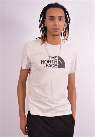 THE NORTH FACE MENS VINTAGE T-SHIRT TOP LARGE OFF WHITE 90S