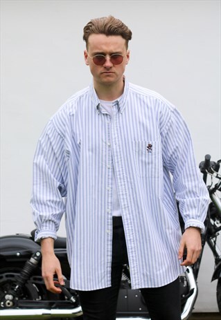 RALPH LAUREN BIG SHIRT POLO BEAR CANDY STRIPED SHIRT