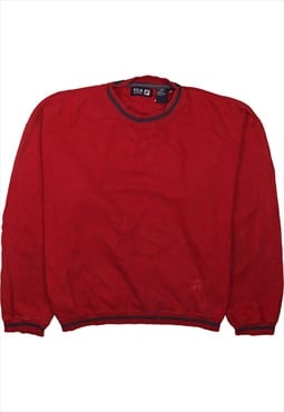 Vintage 90's Fila Sweatshirt Plain Crew Neck Burgundy Red