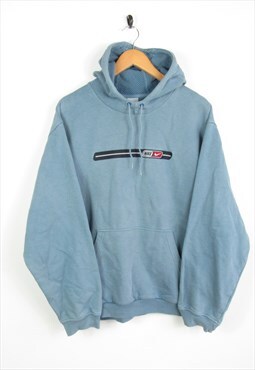 Nike 90s Centre Spellout Middle Logo Baby Blue Hoodie XL