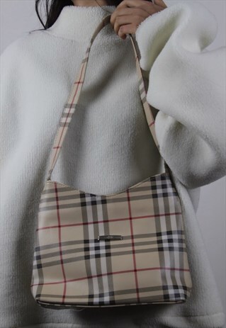 VINTAGE BEIGE CHECK BAG