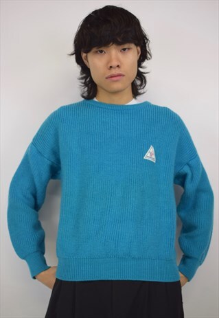 VINTAGE 90S MONCLER BLUE KNIT JUMPER