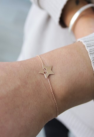 ROSE GOLD OVER STERLING SILVER STAR BRACELET