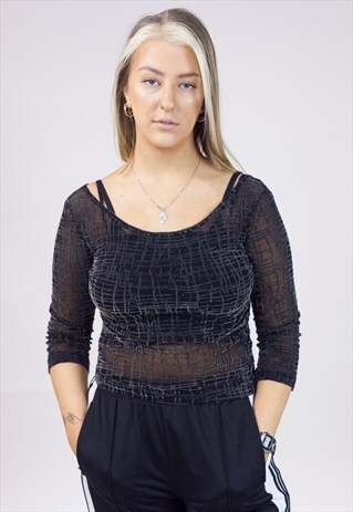 VINTAGE 90S STYLE SHEER WEB TOP