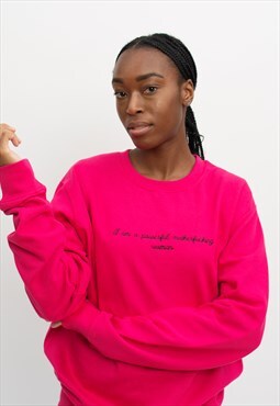 Powerful Woman Sweatshirt Hot Pink
