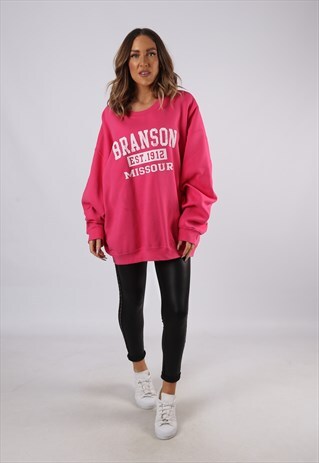 VINTAGE SWEATSHIRT JUMPER OVERSIZED MISSOURI USA PRINT (O3D)
