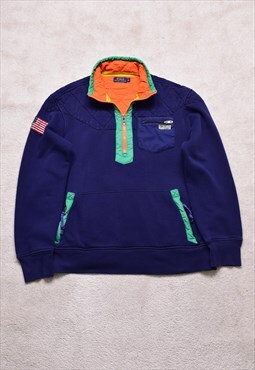 Polo Ralph Lauren Navy Green Zip Sweater
