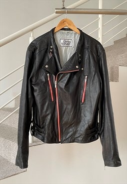 Vintage GIANNI VERSACE Jacket Motorcycle Coat 80s