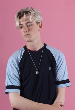 FRED PERRY NAVY AND BLUE TEE