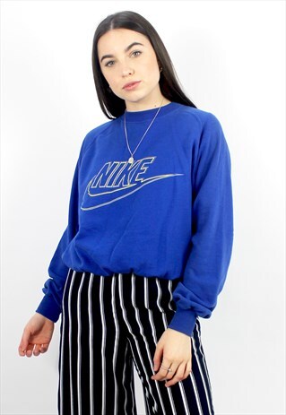 90'S RETRO BLUE & YELLOW SPELL-OUT SWEATSHIRT