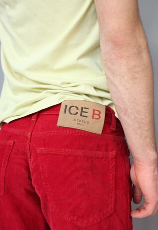 VINTAGE ICE ICEBERG MAROON CORDUROY TROUSERS
