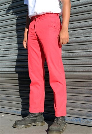 Vintage Ralph Trousers Slim Red Lauren 0OP8kwn