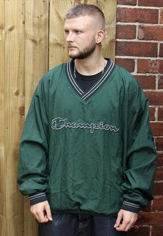 VINTAGE GREEN CHAMPION SPELL OUT PULLOVER XL