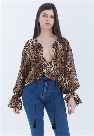 ANIMAL PRINT BLOUSE