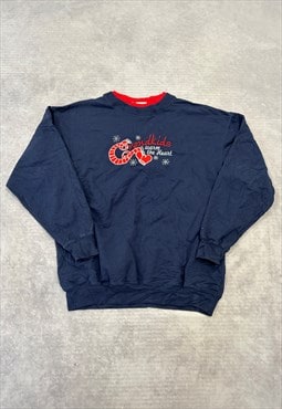 Vintage Sweatshirt Embroidered Grandkids Patterned Jumper