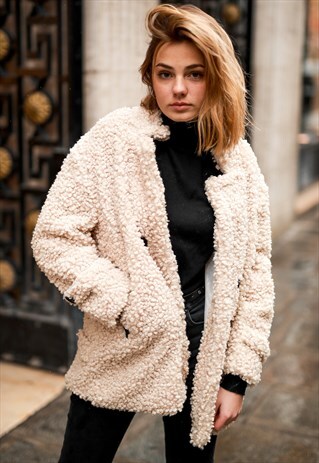BORG OVERCOAT - BEIGE