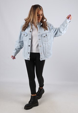 VINTAGE LEE DENIM JACKET OVERSIZED FITTED UK 18 XXL (BFC)