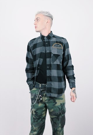 VINTAGE 90'S HARLEY-DAVIDSON FLANNEL SHIRT BLACK