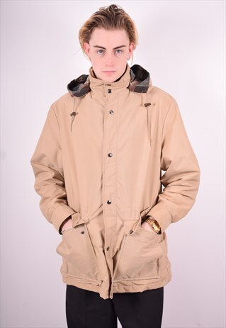 MENS VINTAGE JACKET LARGE BEIGE 90'S