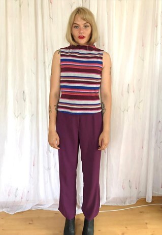 PURPLE STRAIGHT CLASSIC VINTAGE TROUSERS