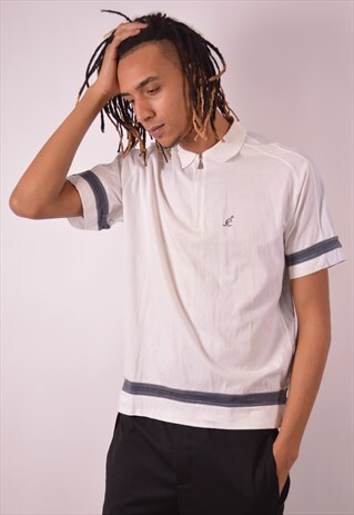 AUSTRALIAN L'ALPINA MENS VINTAGE POLO SHIRT LARGE WHITE 90S