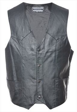 Beyond Retro Vintage Michael Leather Waistcoat - M