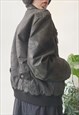 VINTAGE Y2K 00'S UNISEX BLACK RIB HEM LEATHER JACKET