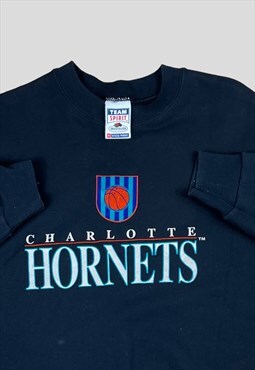 Charlotte Hornetts Sweatshirt Vintage Black with print