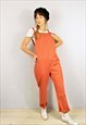 COTTON DUNGAREES RELAXED FIT LONG CORAL ORANGE