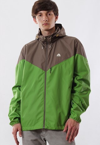 VINTAGE NIKE ACG WINDBREAKER GREEN BROWN 90S